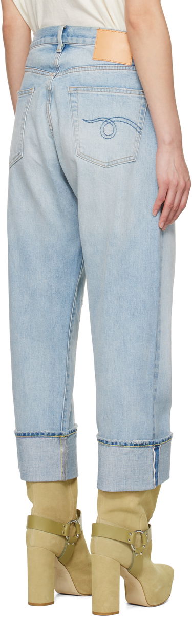 Дънки R13 R13 Cuffed X-Boyfriend Jeans Синьо | R13WD111-D295C, 2