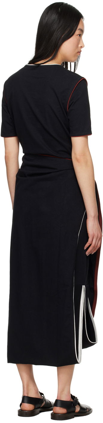 Pокля LEMAIRE Lemaire Wrap Midi Dress Черно | DR1044 LJ1010, 2