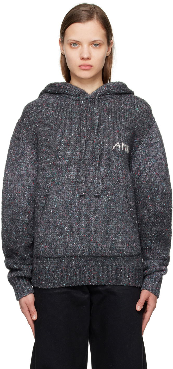 Суитчър AMIRI Space Dye Knit Hoodie Сиво | PS23MKH001-001, 0