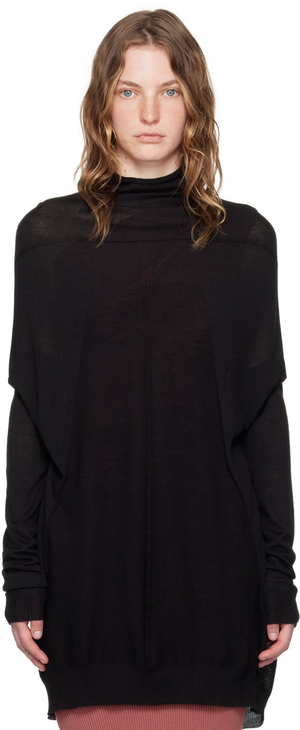 Пуловер Rick Owens Black Porterville Crater Turtleneck Черно | RP02D3615 ML, 0