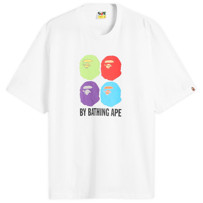 Тениска BAPE Multi Ape Head T-Shirt Бяло | 001TEL801318M-WHT