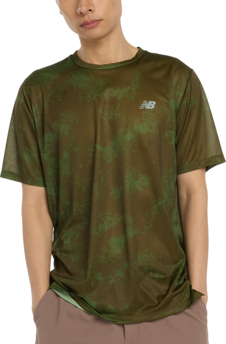 Тениска New Balance Athletics Printed T-Shirt Зелено | mt53201-wdl
