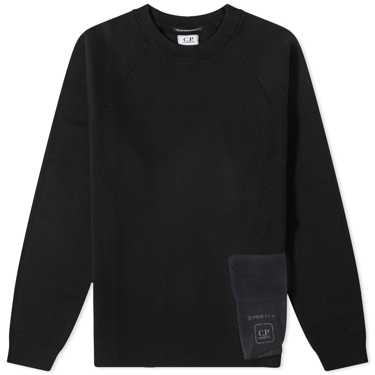Пуловер C.P. Company Double Mixed Pocket Crewneck Черно | 15CLKN020A-006599A-999, 0