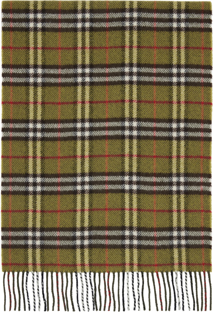 Шал Burberry Burberry British Wool Check Scarf Зелено | 8109459