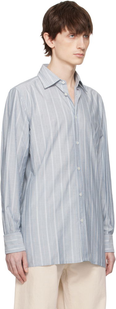 Риза Maison Margiela Maison Margiela Striped Long-Sleeved Shirt Синьо | S50DT0048 M35281, 1