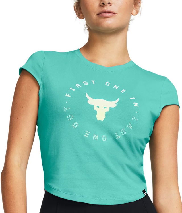 Project Rock Night Shift Crop Cap Sleeve T-Shirt