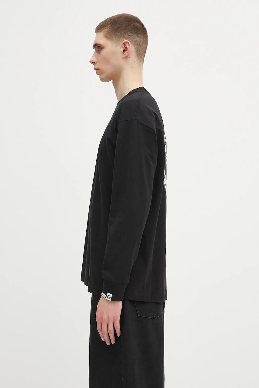 Тениска AAPE by A Bathing Ape AAPE Main Long Sleeve T-Shirt Черно | AAPLTM1544XXN, 1