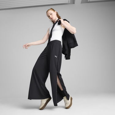 Спортни панталони Puma WARDROBE ESS Snap Button Wide-Leg Pants Черно | 629804_01, 2