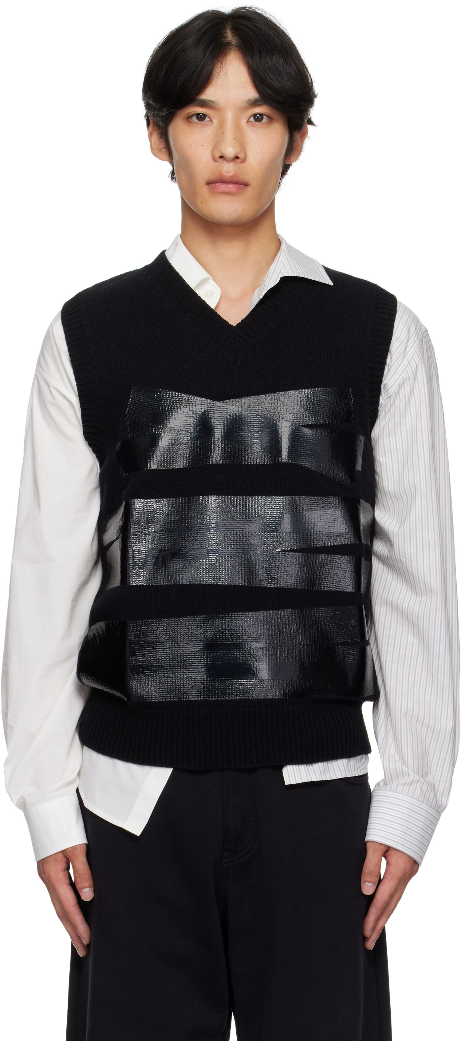 Жилетка Maison Margiela MM6 Maison Margiela Taped Knit Vest Черно | SH2FB0022 M13167, 0