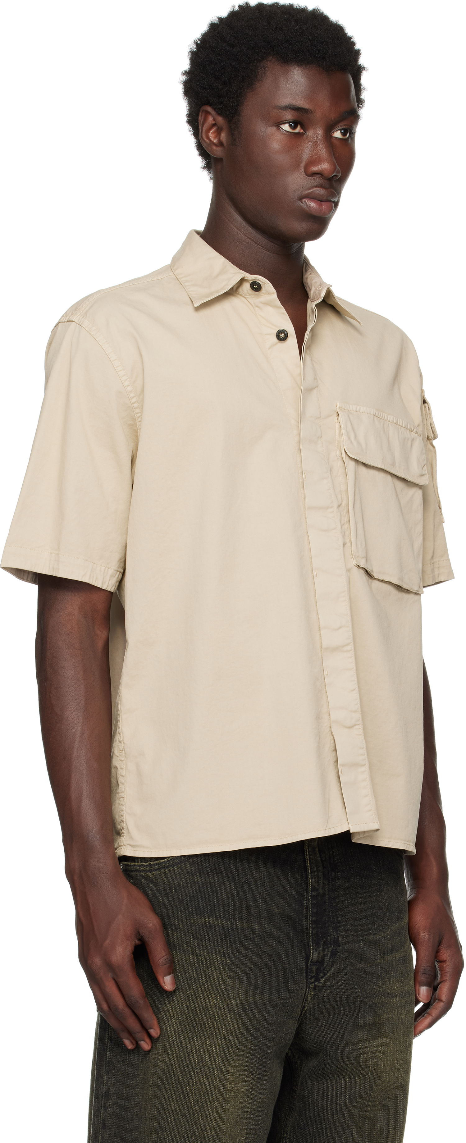Риза Stone Island Supima Cotton Twill Stretch-TC Shirt Бежово | K2S15 1100007 S0010, 1