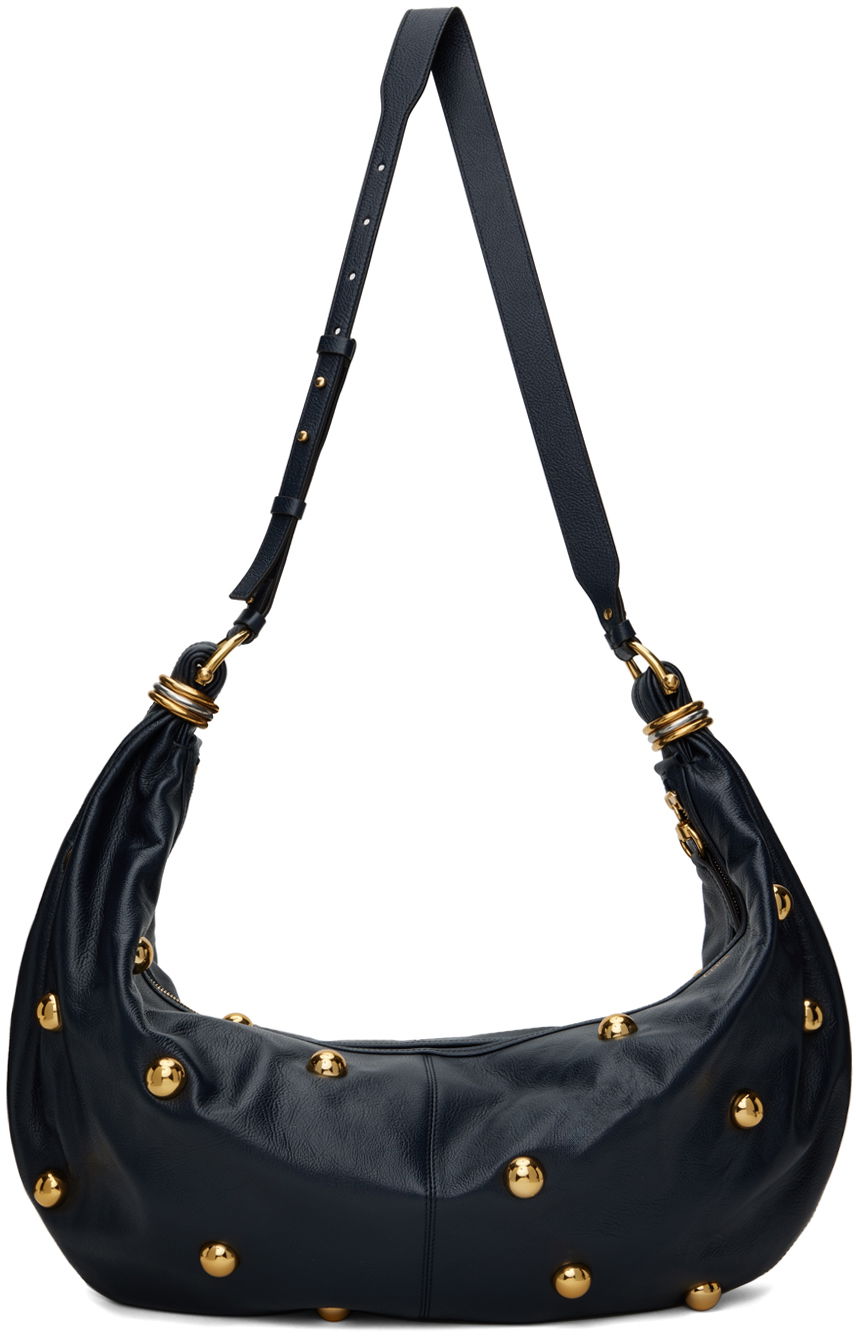 Дамска чанта CHLOÉ Large Bracelet Stud Bag Тъмно синьо | CHC24WS610O41, 0