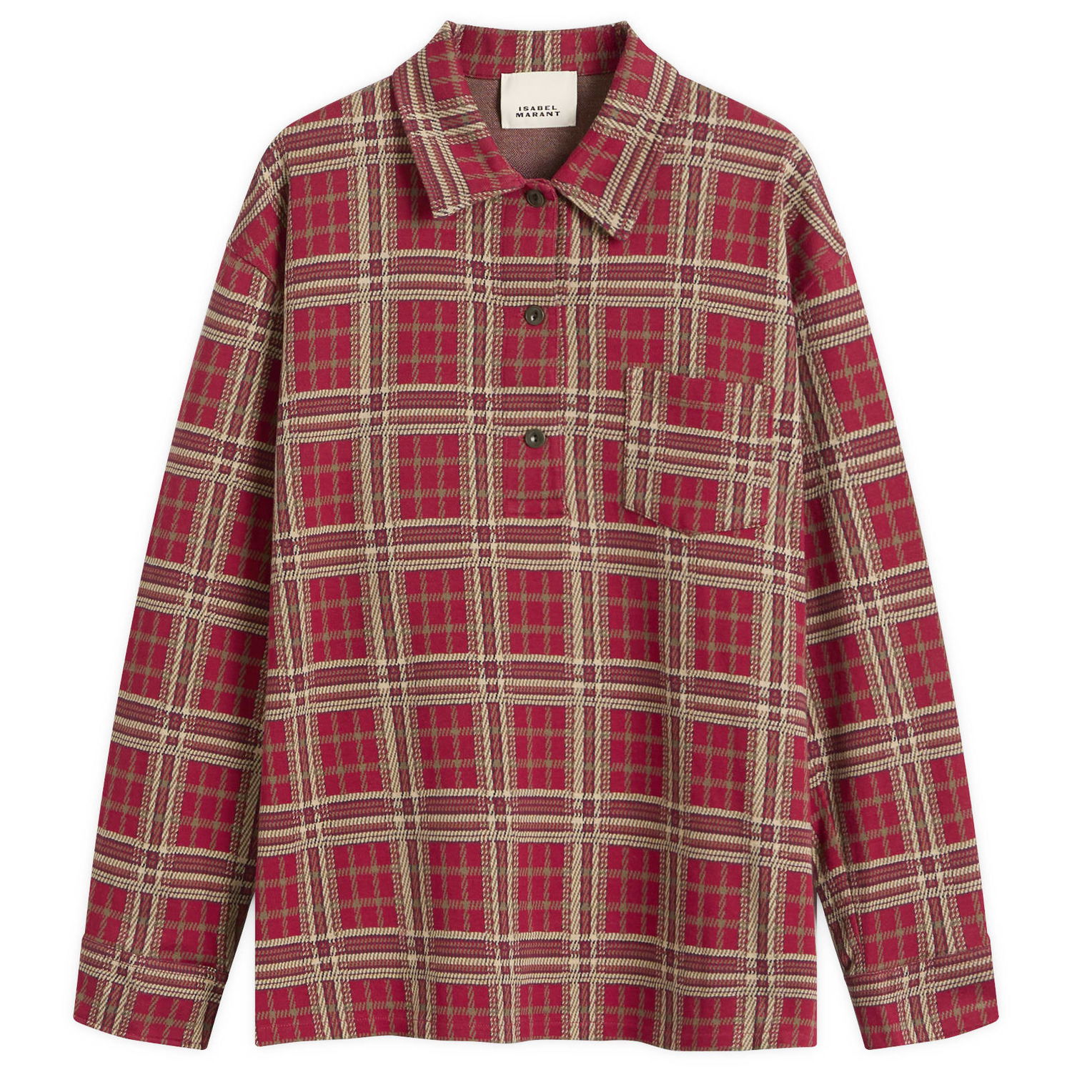 Риза ISABEL MARANT Isabel Marant Bruna Check Shirt, Size Medium Червено | 25HCH0261FA-C4K01I-70RD, 1
