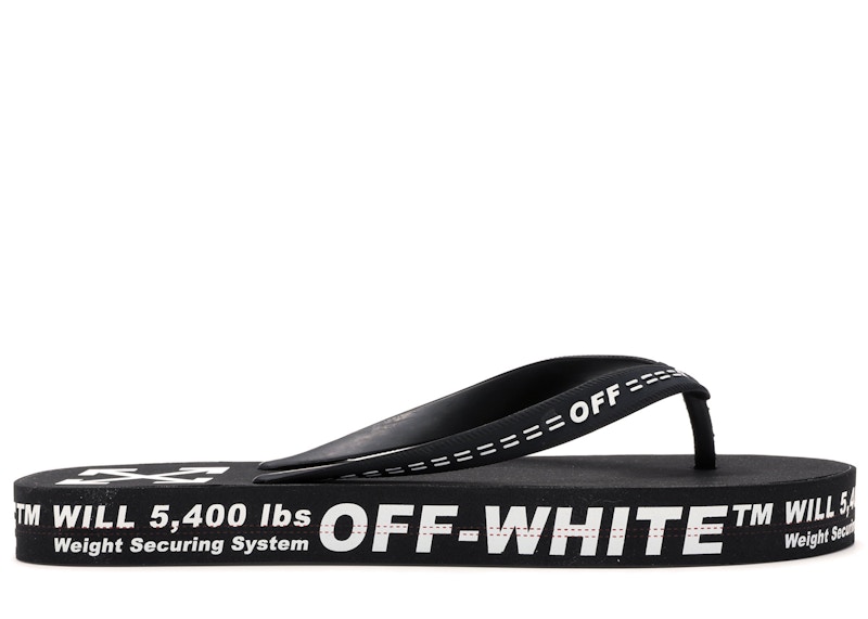 Кецове и обувки Off-White Logo Typographic Flip Flop Black SS20 Черно | OMIA131R20D270011000, 0