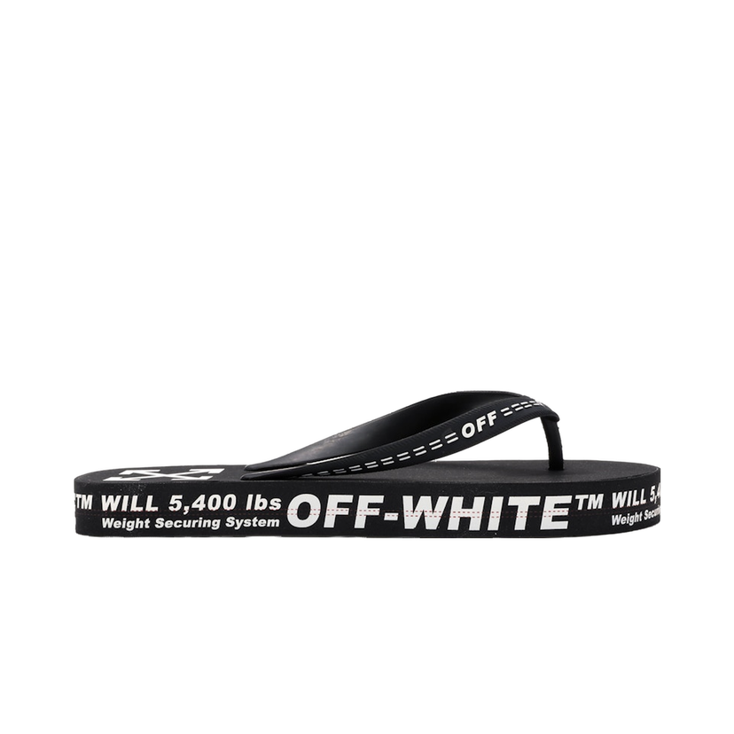 Кецове и обувки Off-White Logo Typographic Flip Flop Black SS20 Черно | OMIA131R20D270011000