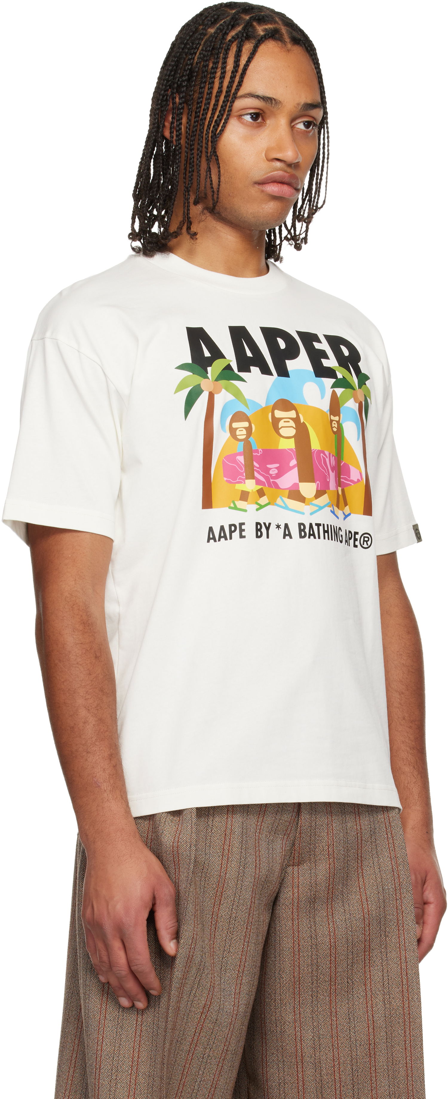 Тениска AAPE by A Bathing Ape AAPER Graphic T-shirt Бяло | AAPTEM1615XXNIVX, 1