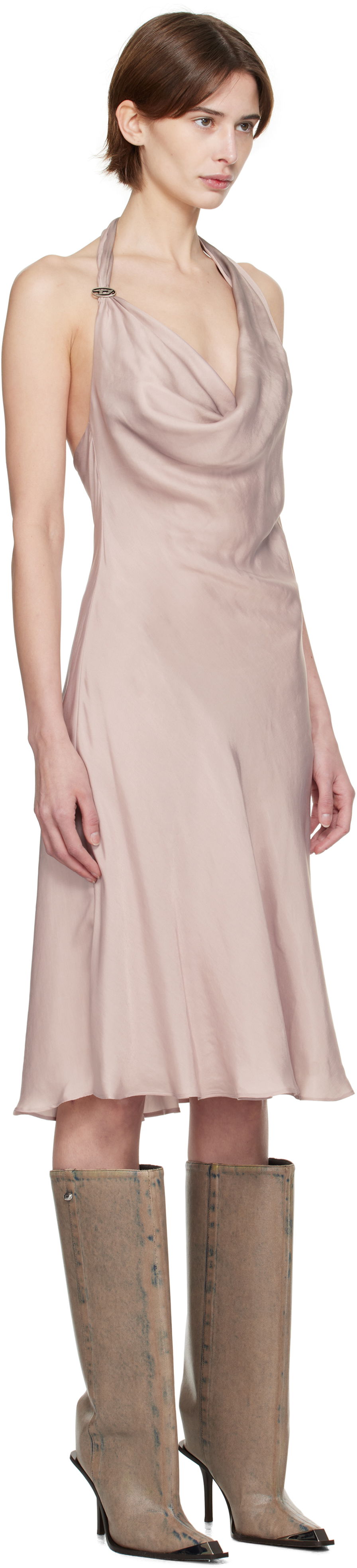 Pокля Diesel Diesel D-Estiny Halter Neck Midi Dress Розово | A16221 0JNAC, 1