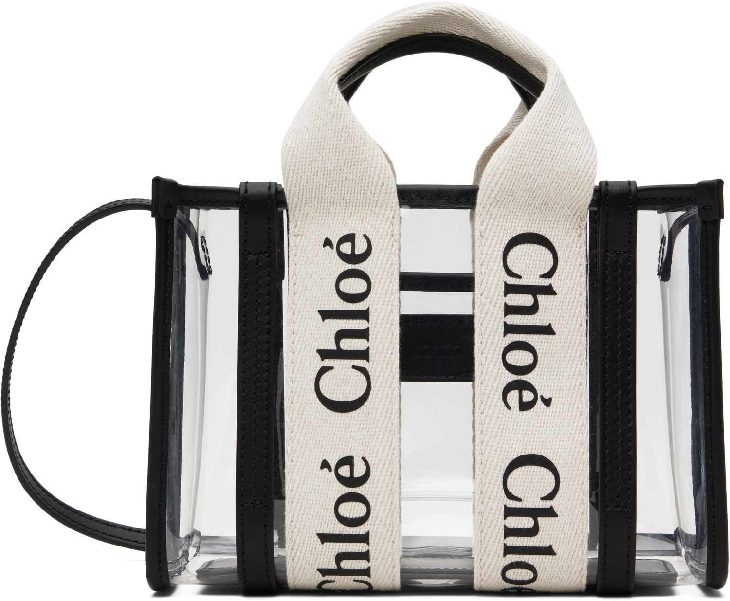 Дамска чанта CHLOÉ Chloé Woody Clear Tote Черно | CH25UP237P65, 0