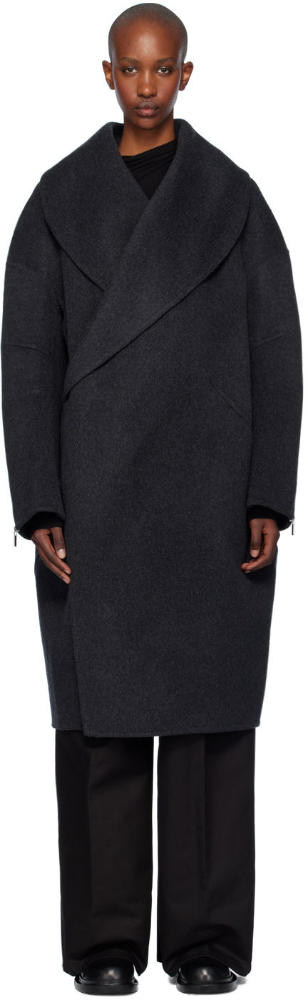 Палта Helmut Lang Helmut Lang Double-Faced Cocoon Coat Сиво | O06HW499