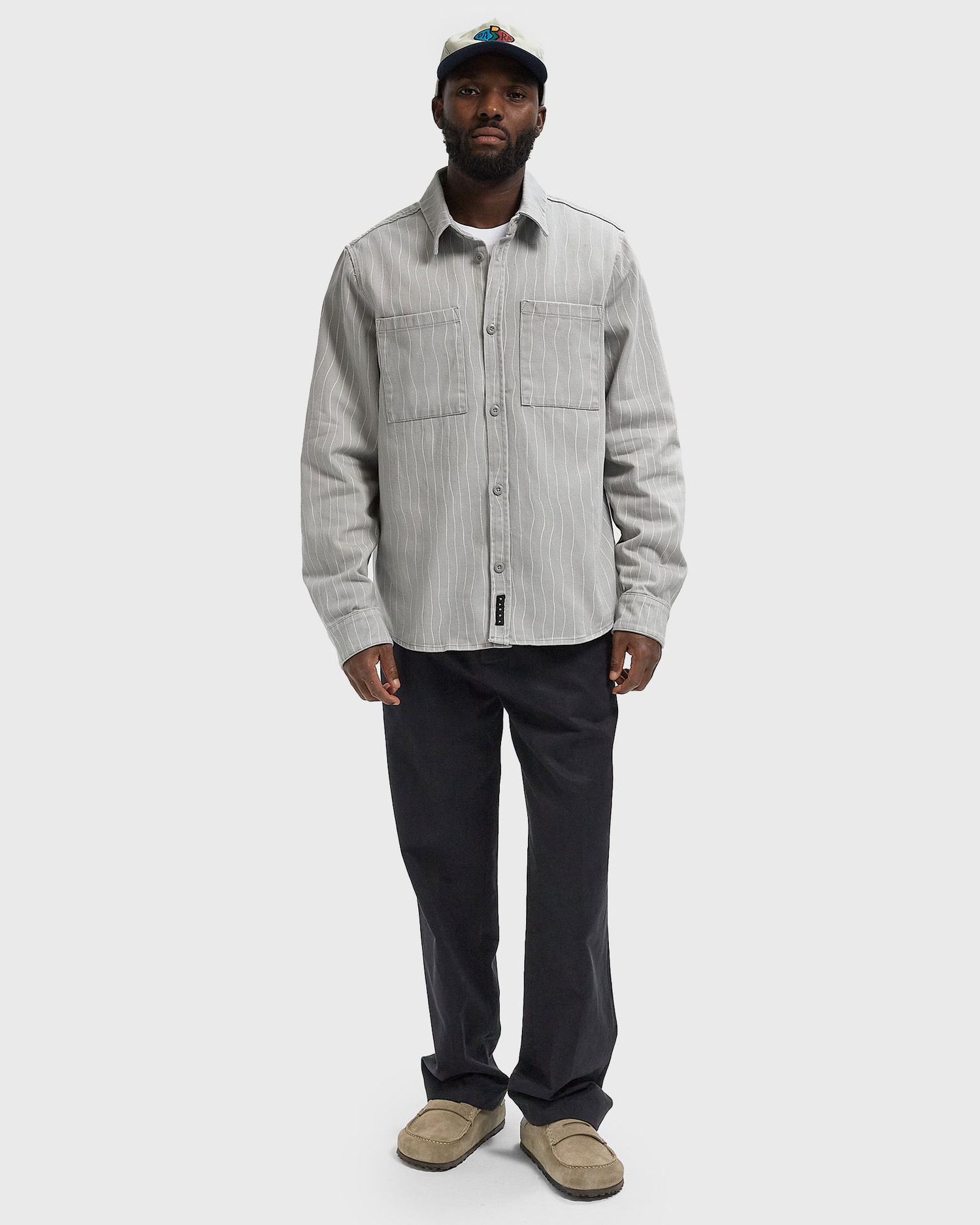 Риза By Parra Meandering Lines Button-Up Shirt Сиво | 54235, 1