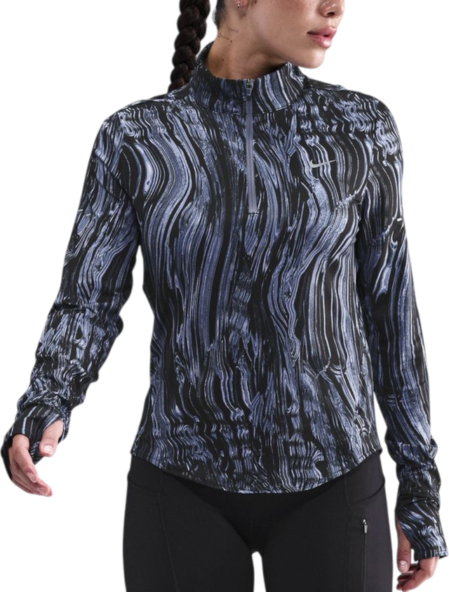 Wavy Pattern Swift Quarter-Zip Running Top