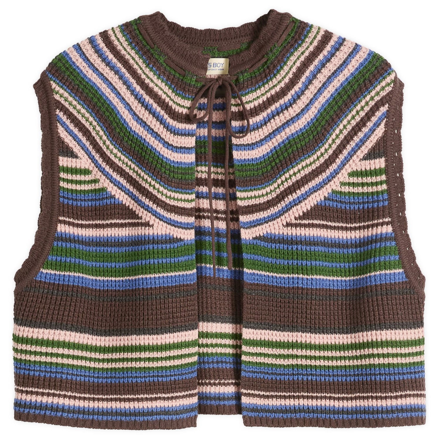 Жилетка BEAMS Beams Boy Multi Stripe Knit Vest Кафяво | 1305-0149-126-28, 1