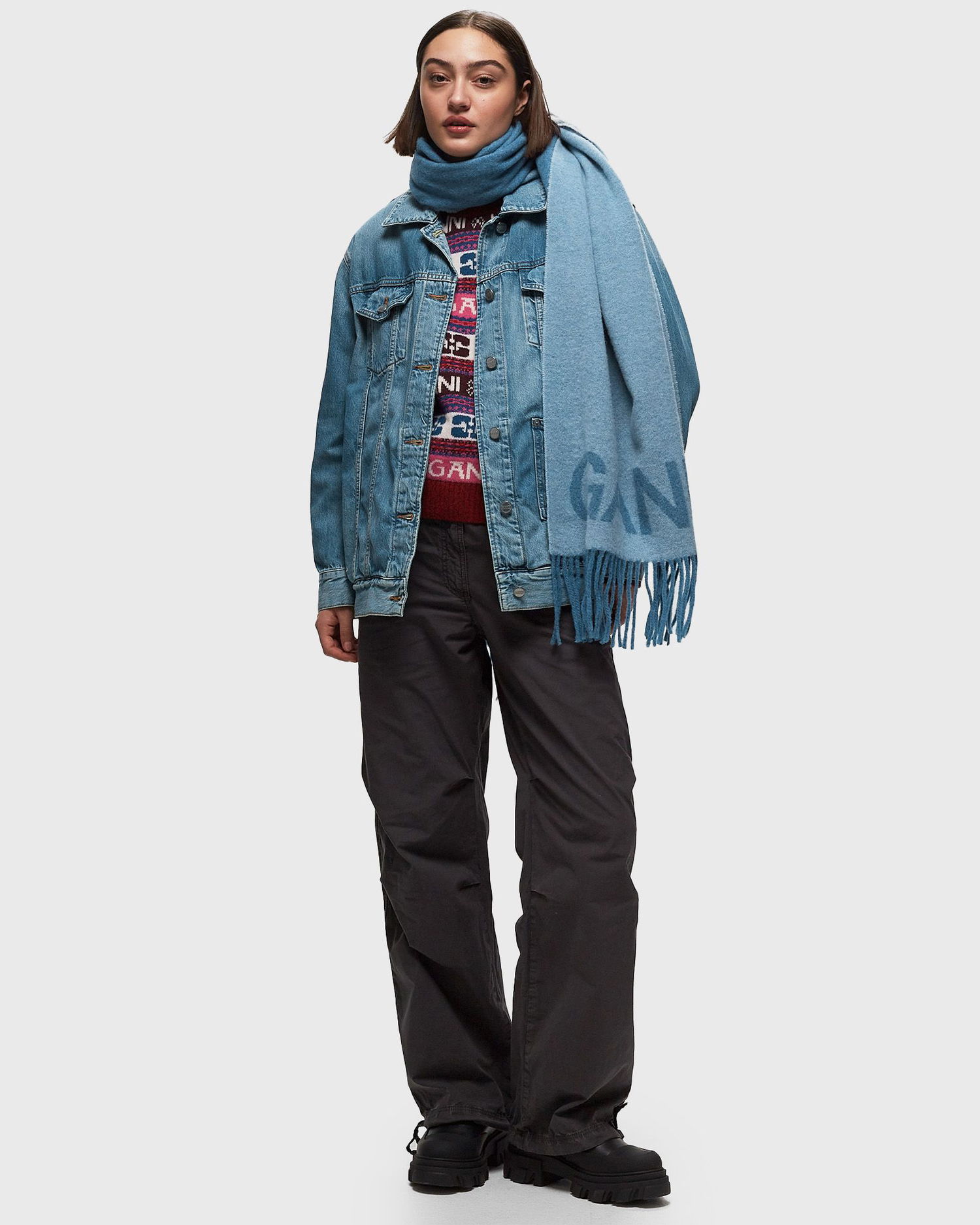 Яке GANNI Oversize Denim Jacket Синьо | J1373, 1