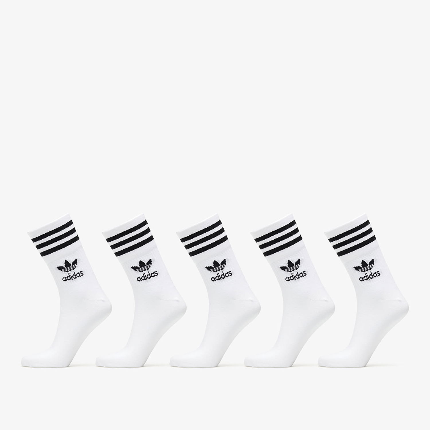 Чорапи adidas Originals Mid Cut Crew 5-Pack Бяло | H65458, 1