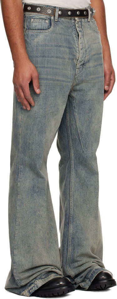 Дънки Rick Owens Flared Wide-Leg Distressed Jeans Concordians Bolan Синьо | RR02E1335 DWG, 1
