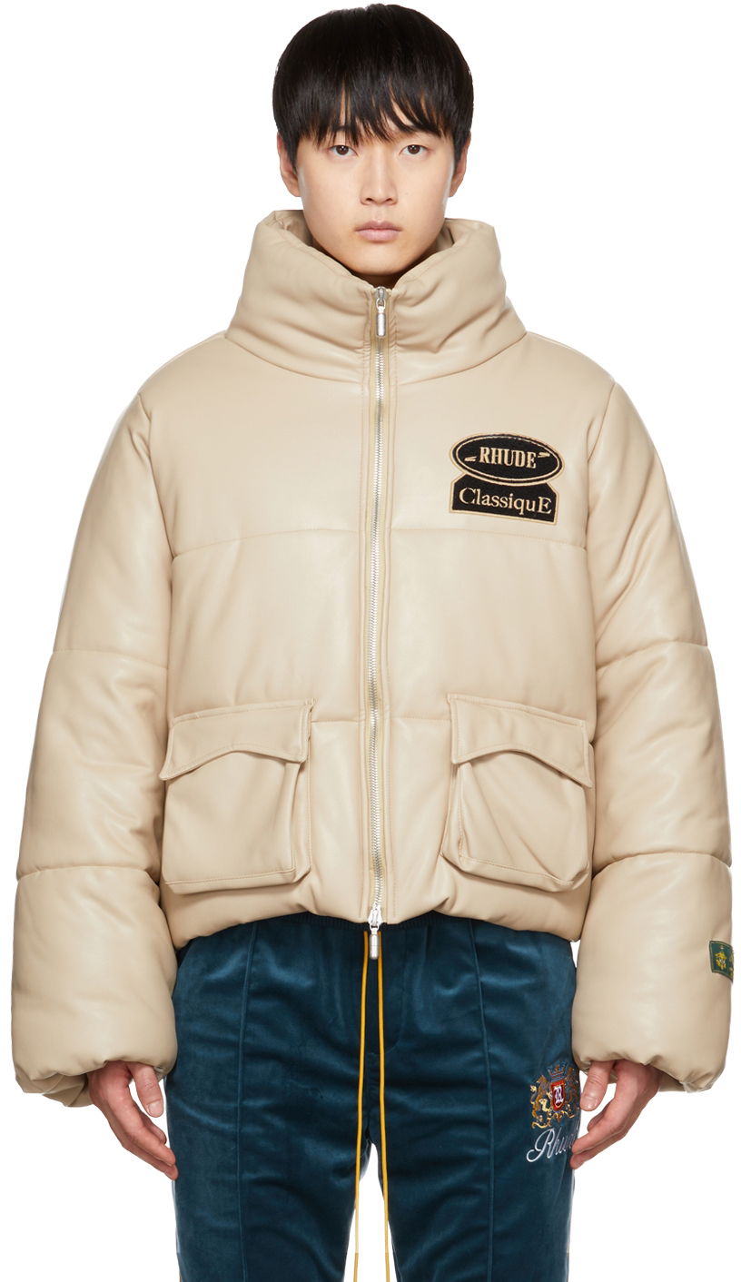 Пухо яке Rhude Rhude Embroidered Puffer Jacket Бежово | RHPF22JA02361117