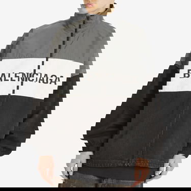 Ветровка Balenciaga Balenciaga Denim Zip-Up Jacket, Large Черно | 822843-TRW58-6412, 2