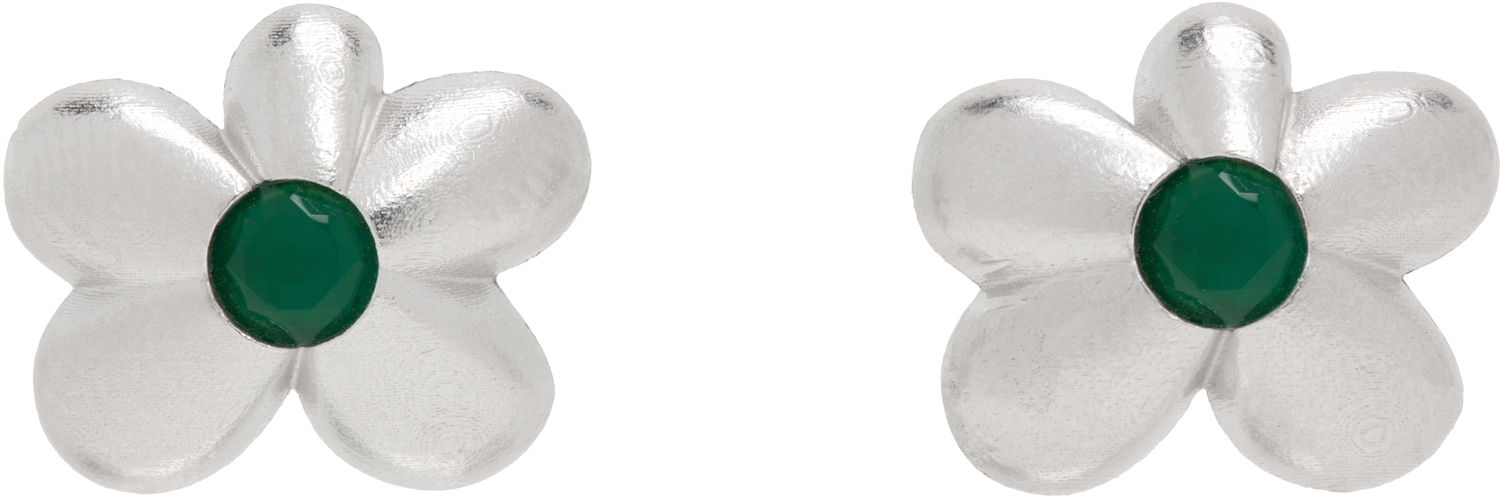 Обеци VEERT 'The Green Flower' Earrings Металик | OR02RH-WG, 0