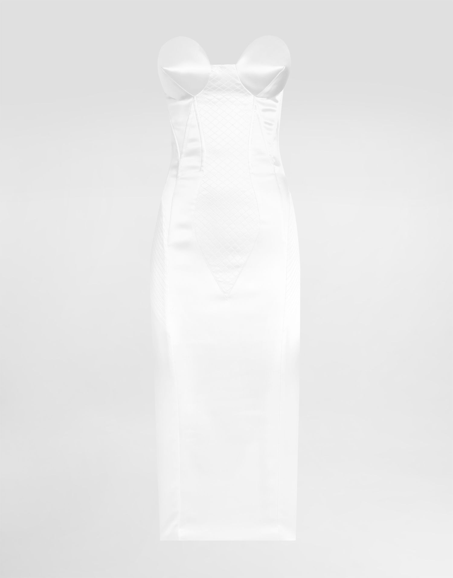 Pокля Dolce & Gabbana Dolce & Gabbana Strapless Satin Corset Dress Бяло | F6TSETFURADW0800, 0