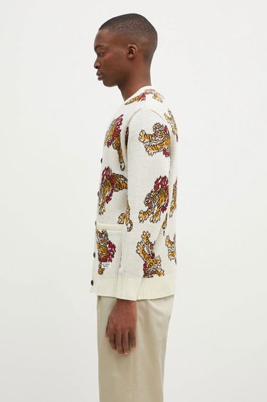 Пуловер WACKO MARIA Tiger Knit Cardigan Бяло | 24FW.WMK.KN22, 1