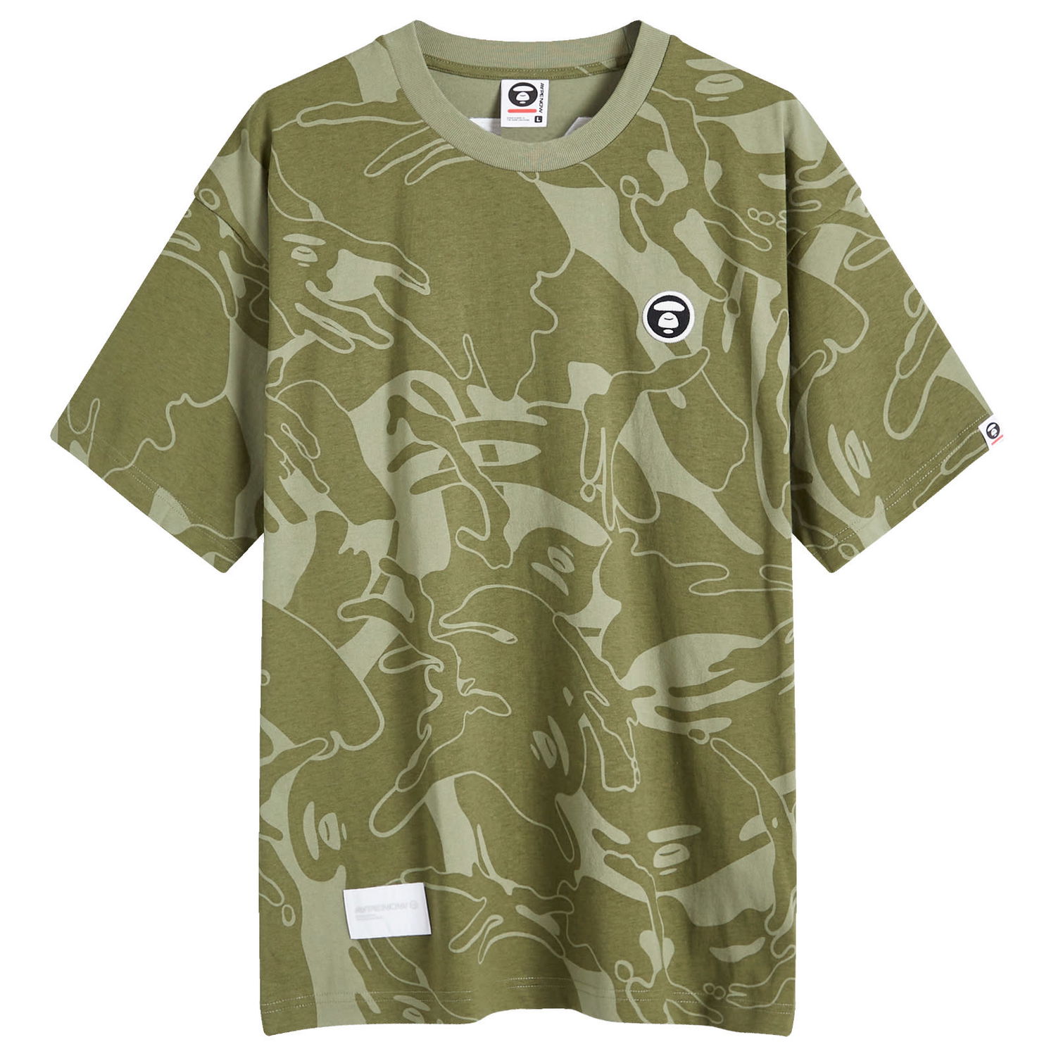 Тениска AAPE by A Bathing Ape AAPE Tonal Camo Crew Neck T-Shirt Зелено | AAPTEM1415XXMKHX, 0