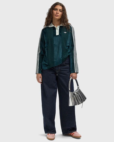 Фланелка adidas Originals Long Sleeve Polo Jersey with Textured Panels and Three-Stripes Зелено | KS7796, 2