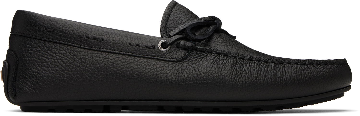 Кецове и обувки BOSS BOSS Grained-Leather Driver Sole Loafers Черно | 50536247, 0