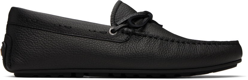 Кецове и обувки BOSS BOSS Grained-Leather Driver Sole Loafers Черно | 50536247