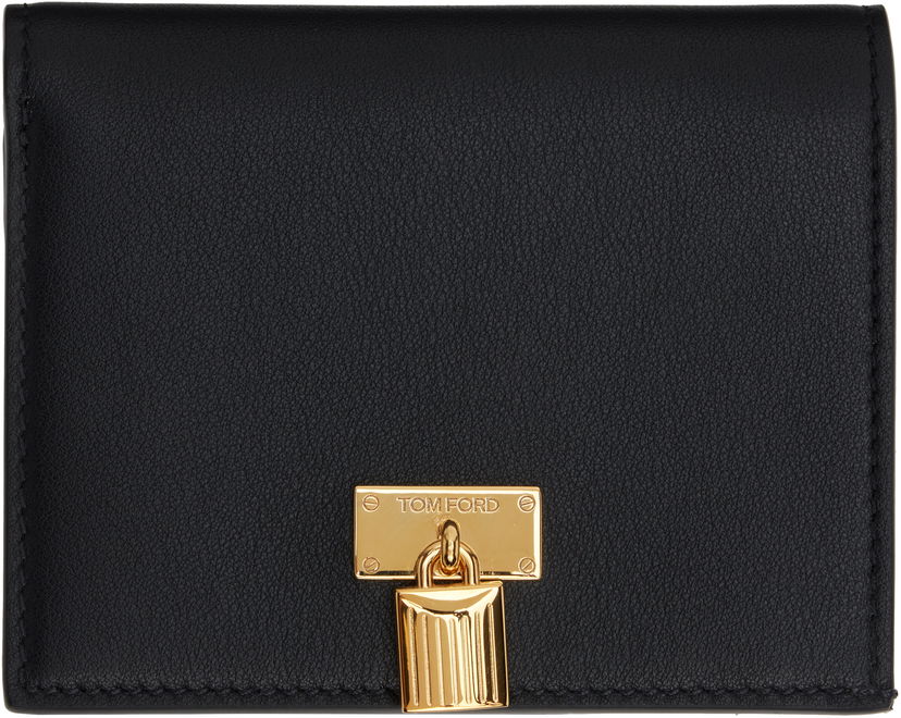 Портфейл Tom Ford Tom Ford Grain Leather Padlock Compact Wallet Черно | S0518-LCL490G