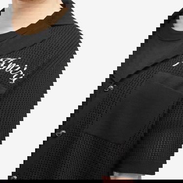 Риза AMIRI Amiri Short Sleeve Mesh Polo Shirt, Size Large Черно | AMKNIR1011-001, 5