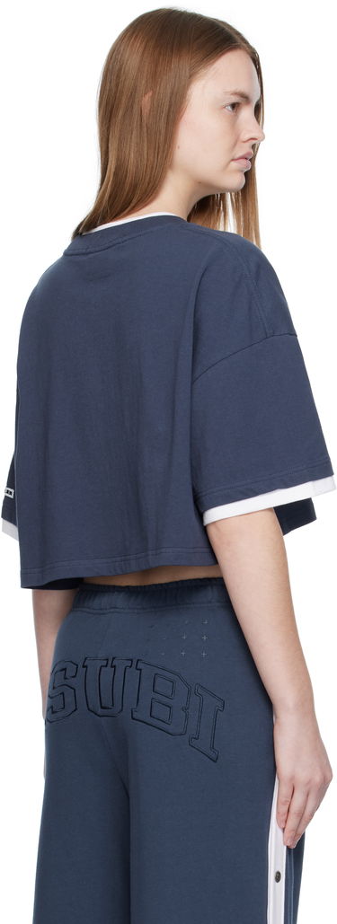 Съкратен топ Ksubi Ksubi '99' Boyfriend Cropped T-Shirt Тъмно синьо | WFA25TE001, 2