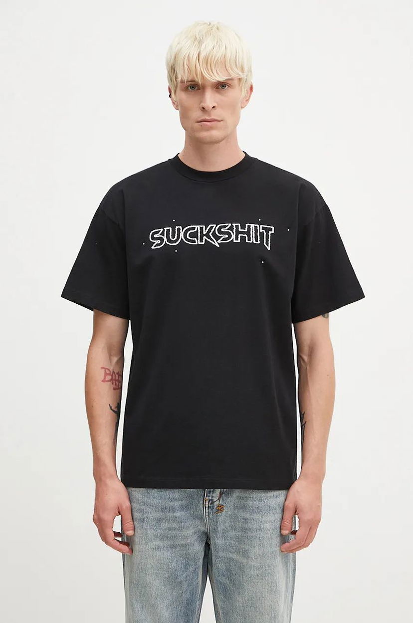 Тениска Aries Suckshit T-Shirt With Print Черно | AR6003202