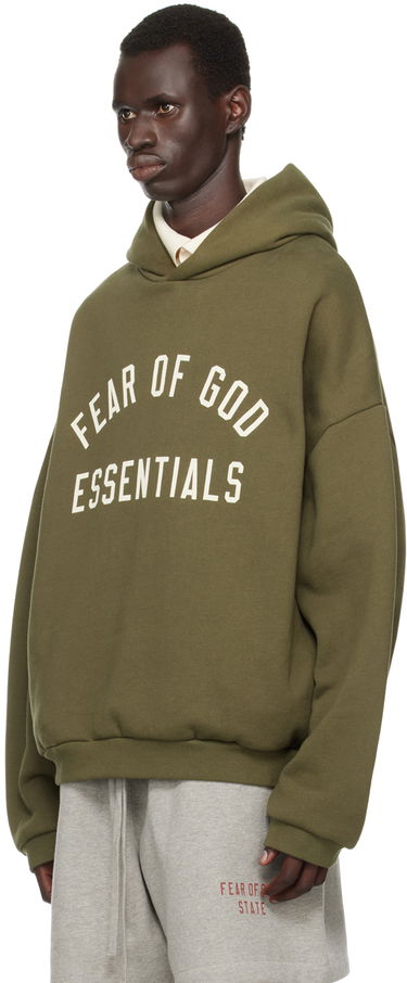 Суитчър Fear of God Essentials Logo Printed Hoodie Зелено | 192BT246255F, 3