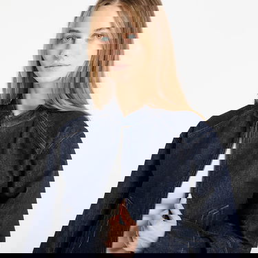 Яке CALVIN KLEIN Cropped Stand Collar Zip Denim Jacket Тъмно синьо | LV047E731G N8D, 2