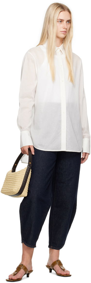 Риза TOTEME Women's Droptail Shirt Бяло | 243-WRT2522-FB0238, 3