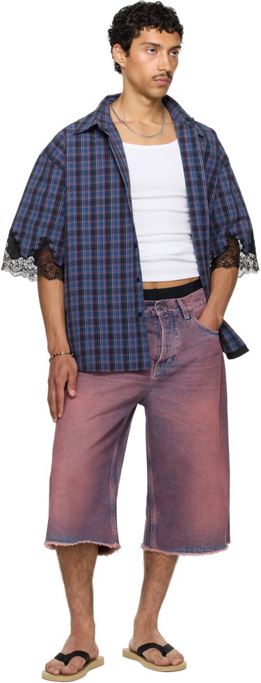 Риза Martine Rose Martine Rose Lace Overshirt Синьо | 478WS28527, 4