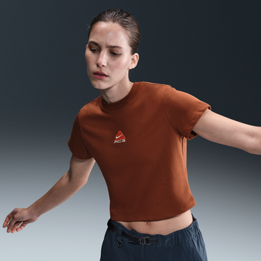 Съкратен топ Nike ACG Nike ACG Dri-FIT Cropped Short Sleeve T-Shirt Кафяво | HM6084-245, 4