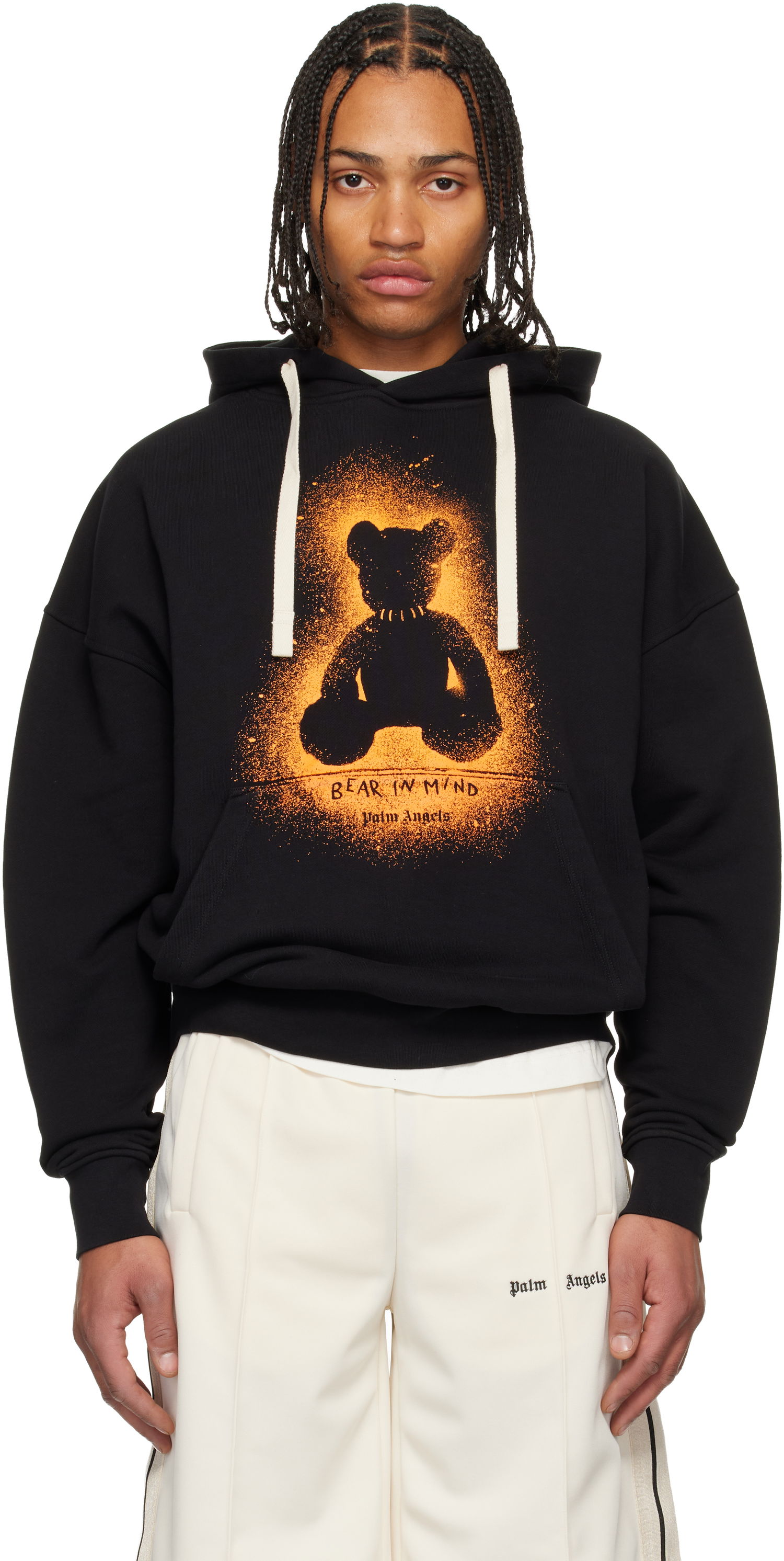 Суитчър Palm Angels Palm Angels Spray Bear Loose Hoodie Черно | PMBB17EF25FLE0051066, 0