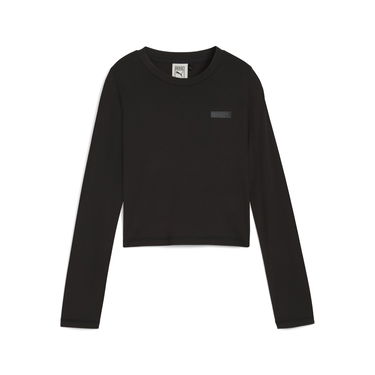 Съкратен топ Puma PUMA x ROSÉ Women's Long Sleeve Cropped T-Shirt Черно | 633805_01, 5
