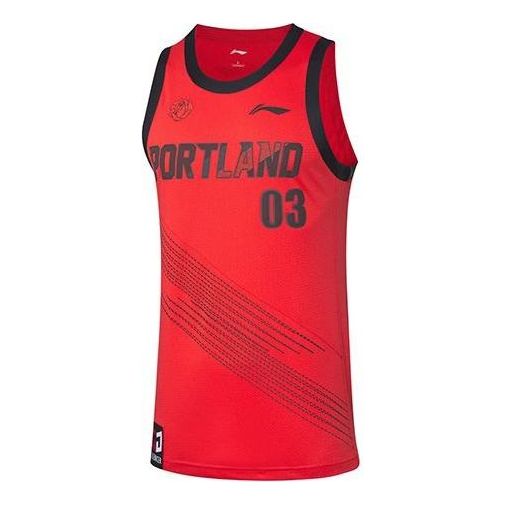 Фланелка Li-Ning C.J. McCollum-1 Basketball Jersey Червено | AAYQ095-6