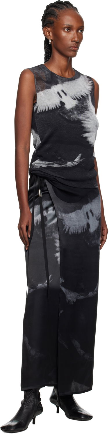 Потник Ann Demeulemeester Ann Demeulemeester Doves Printed Tulle Tank Top Черно | 2520-W-JTO05-FA657-D0097, 3